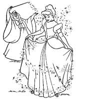 coloriage cendrillon et le fee sa marraine